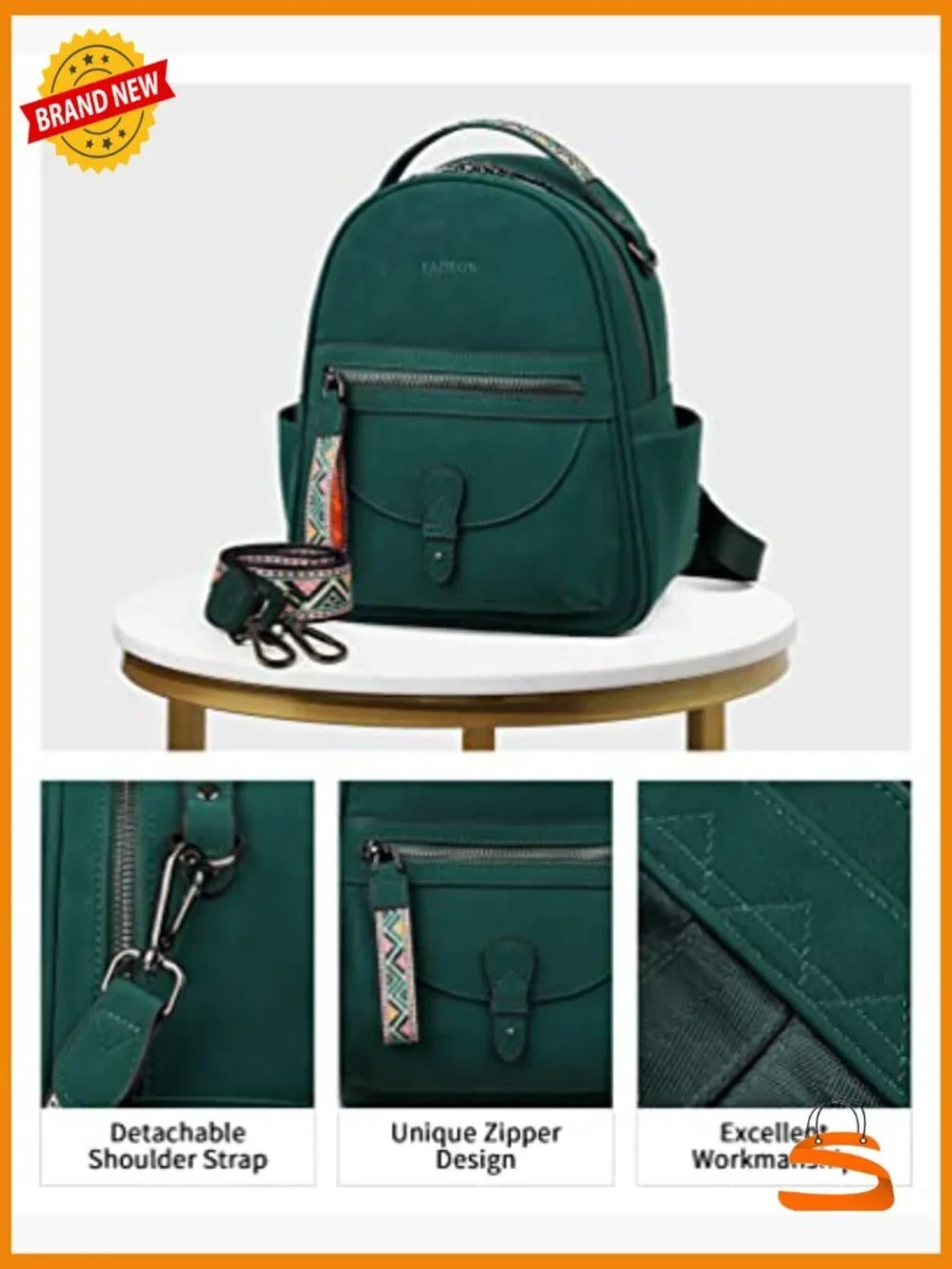 Mini Backpack Purse for Women, Faux Leather Shoulder Bag Handbag Travel